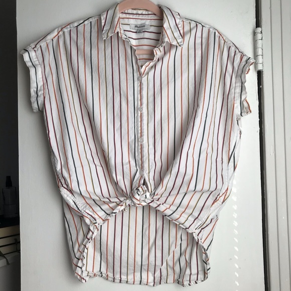 MADEWELL Central shirt in Sadie Stripe. - Picture 5 of 8